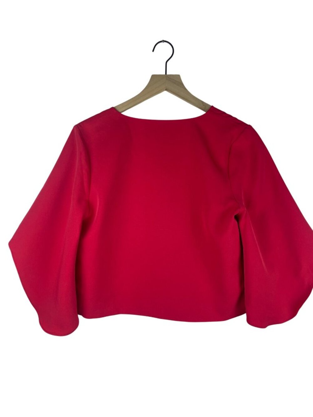 Mare Mare Red V-Neck Flutter Sleeve Cropped Blouse Small - Picture 4 of 9